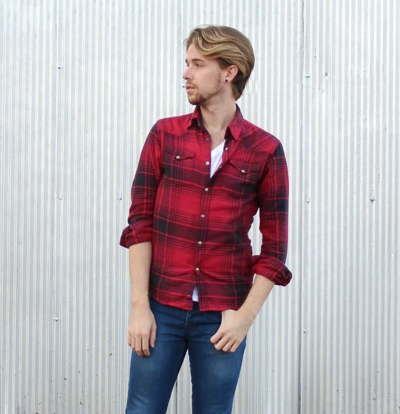 Plaid best sale tee shirt