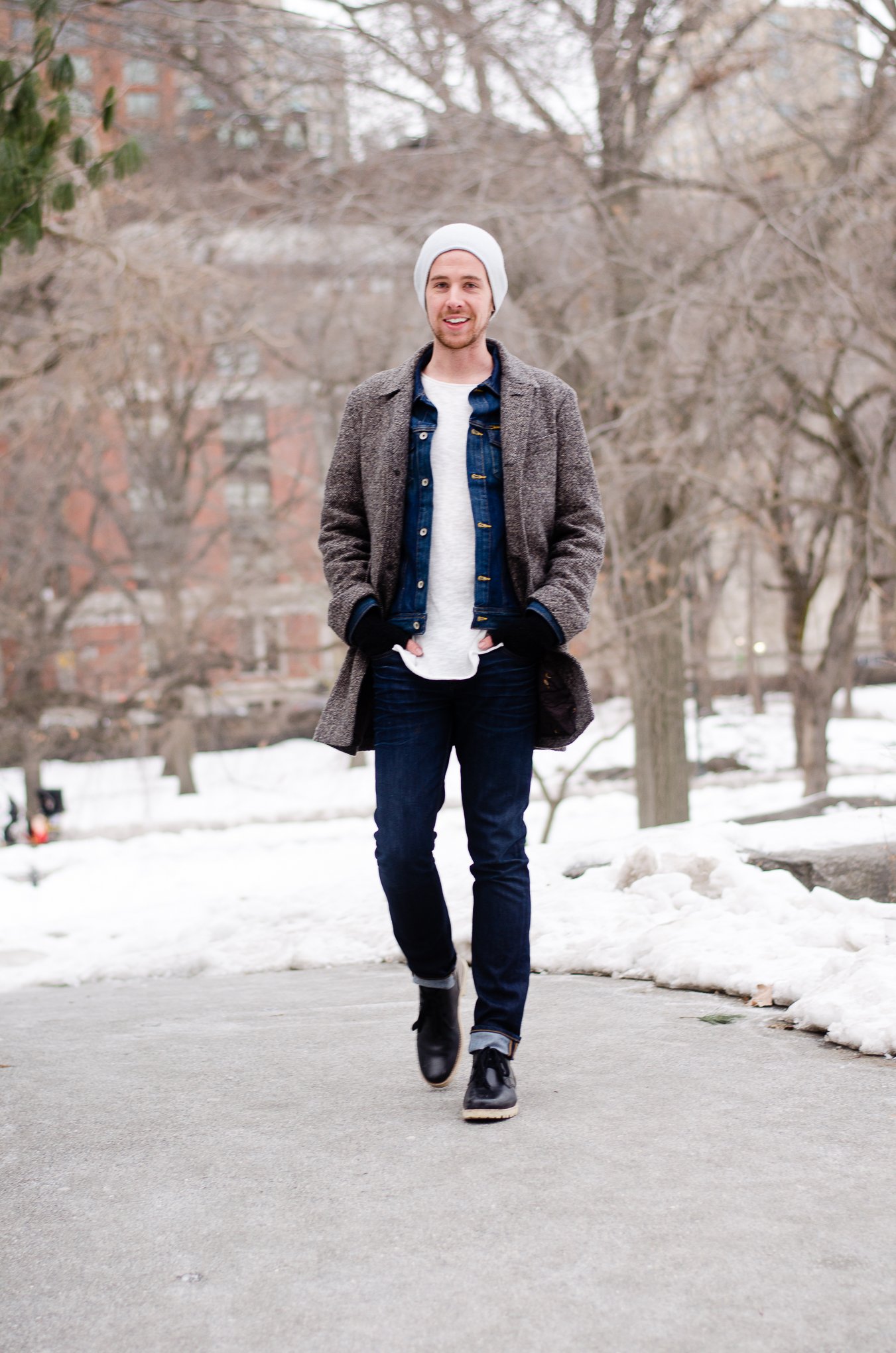 Jean jacket hotsell with timberlands