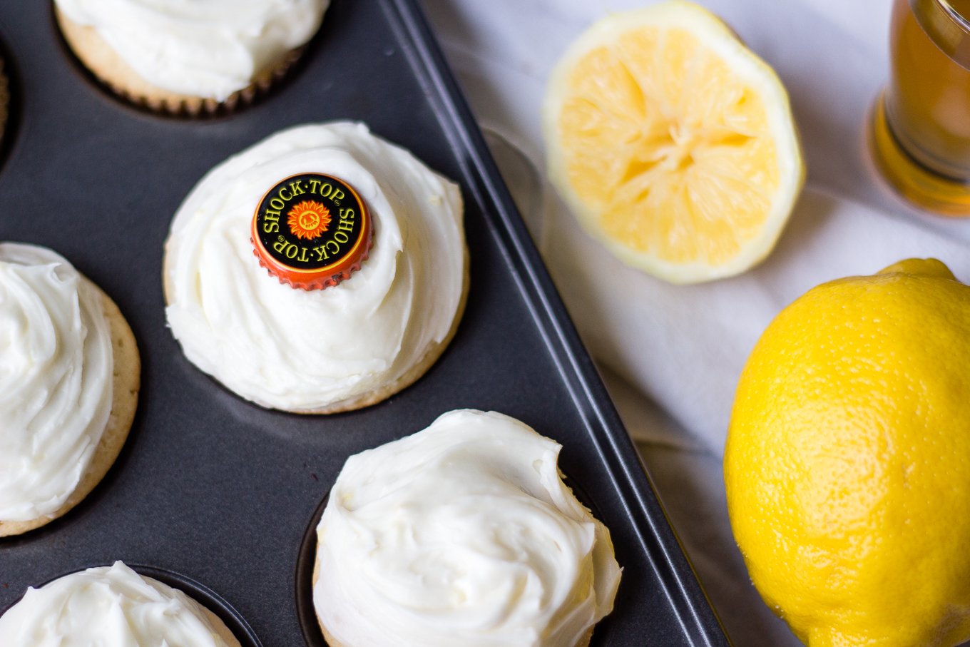 Shock Top Belgian White Cupcakes for National Beer Day