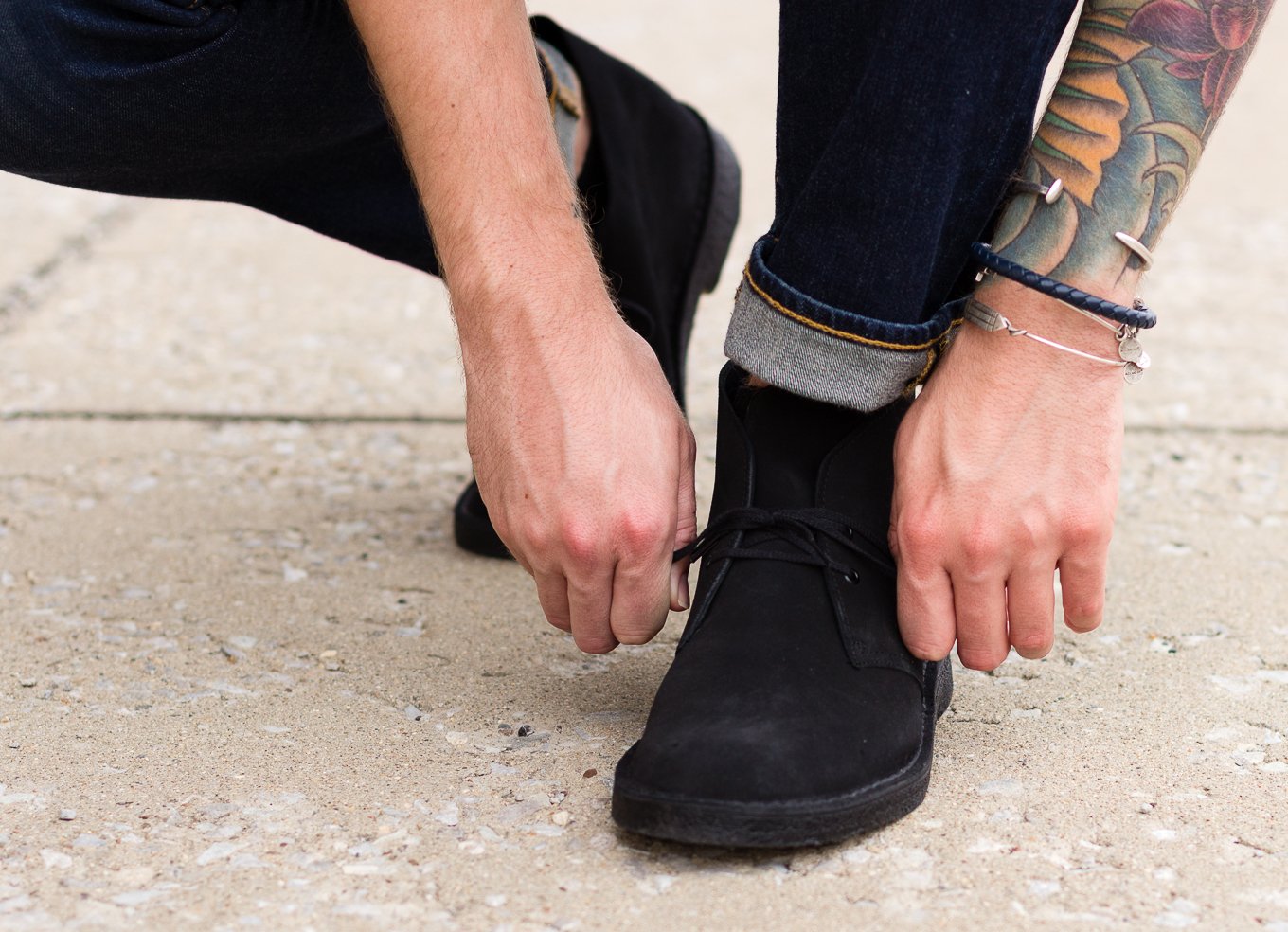 mens black clarks desert boots