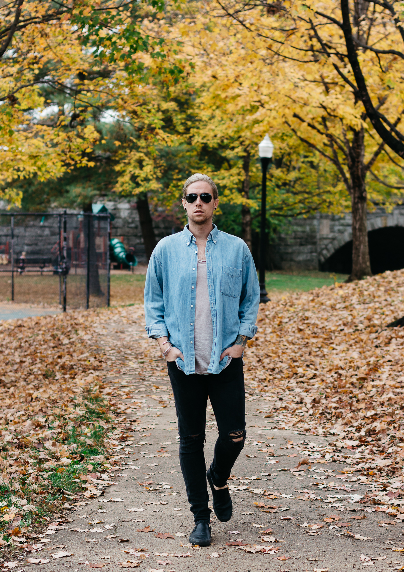 louisville kentucky park, mens fall fashion, vintage j crew denim, vsco film, what to wear in the fall