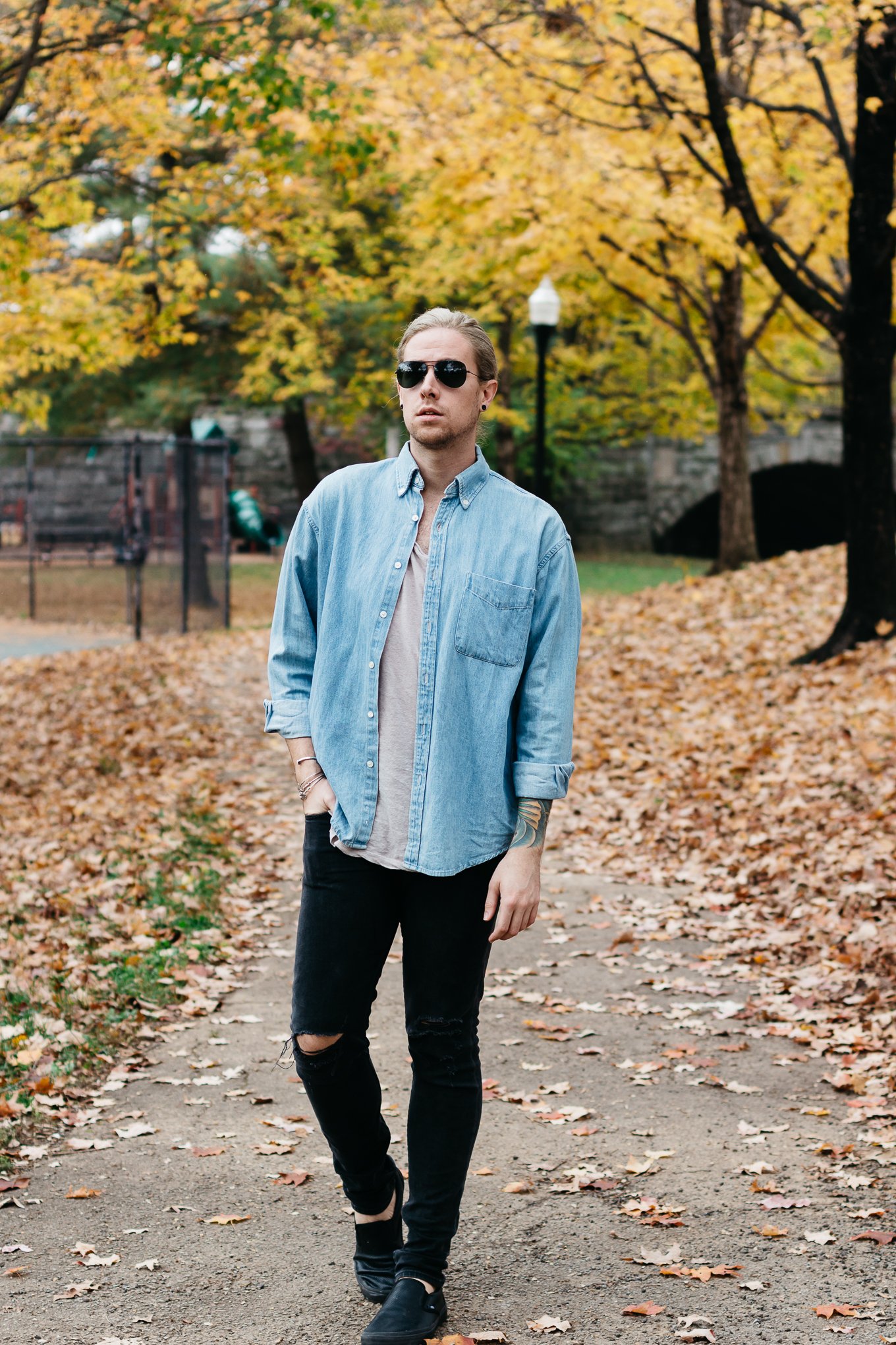 louisville kentucky park, mens fall fashion, vintage j crew denim, vsco film, what to wear in the fall