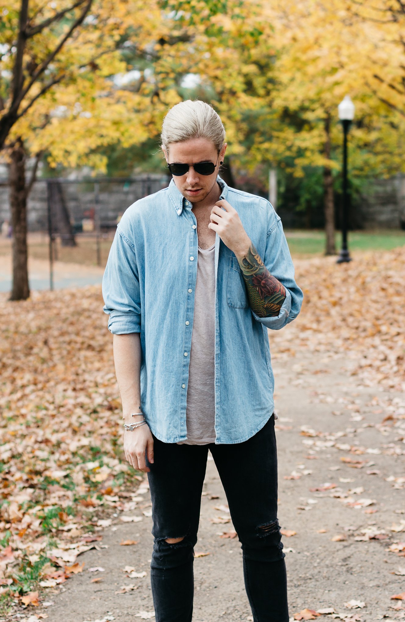 louisville kentucky park, mens fall fashion, vintage j crew denim, vsco film, what to wear in the fall