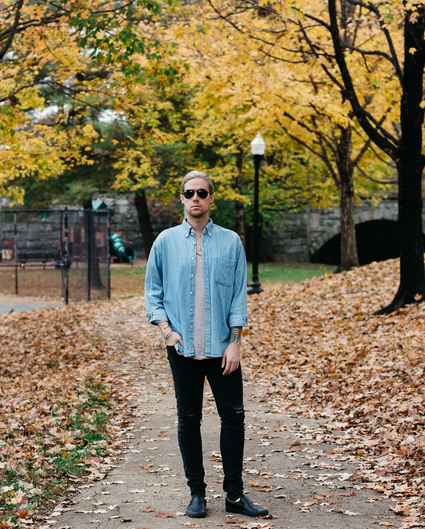 louisville kentucky park, mens fall fashion, vintage j crew denim, vsco film, what to wear in the fall