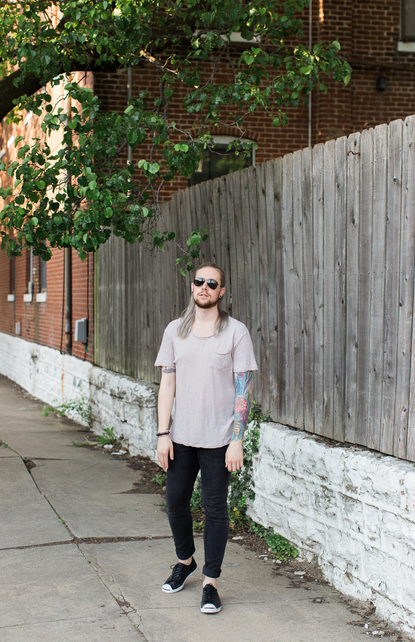 mens hairstyles, half bun on men, mens urban outfitters tee, hm black denim, mens fashion blog 