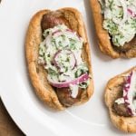 johnsonville brats, cucumber slaw, food blog, cooking blog, all natural brats