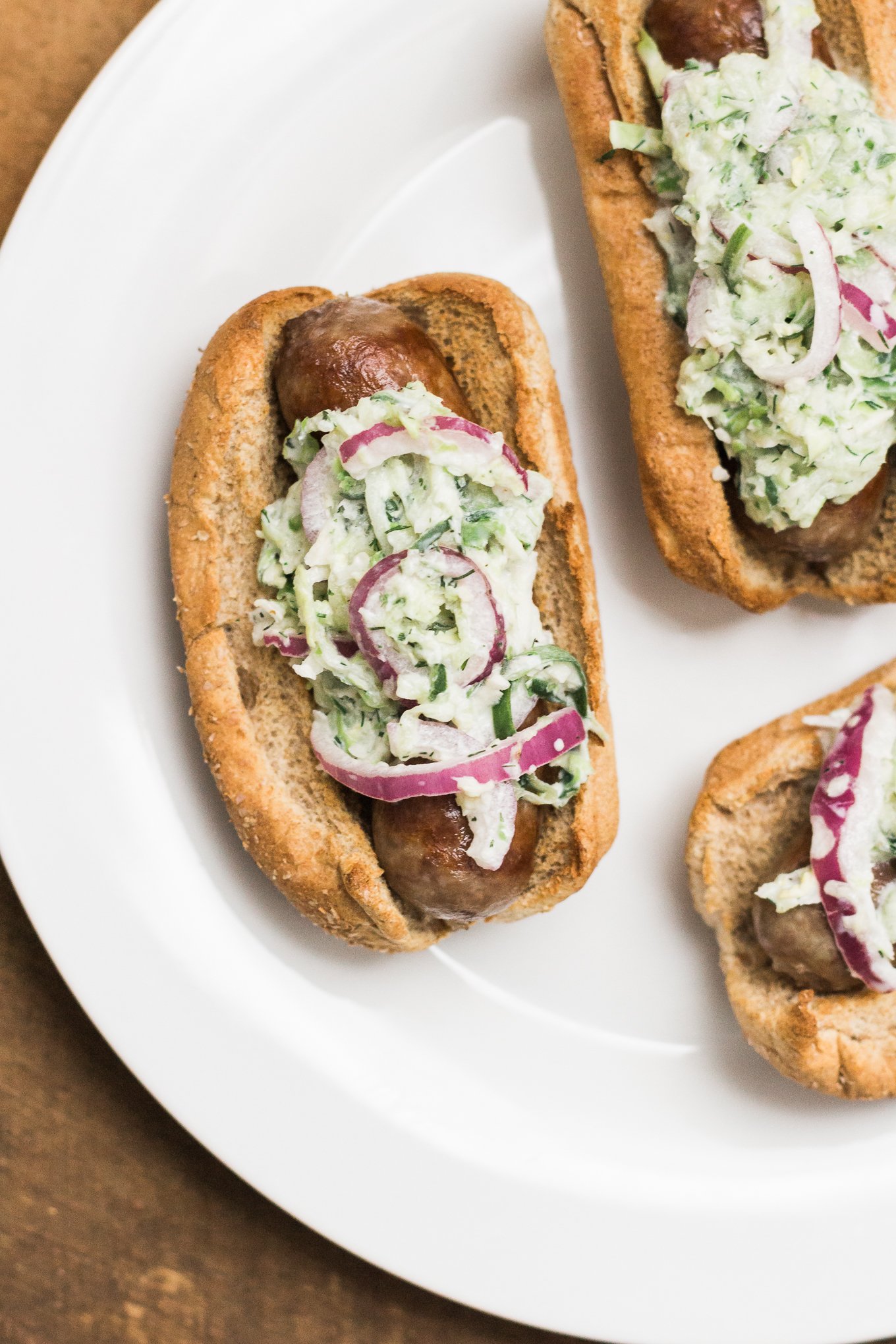 johnsonville brats, cucumber slaw, food blog, cooking blog, all natural brats