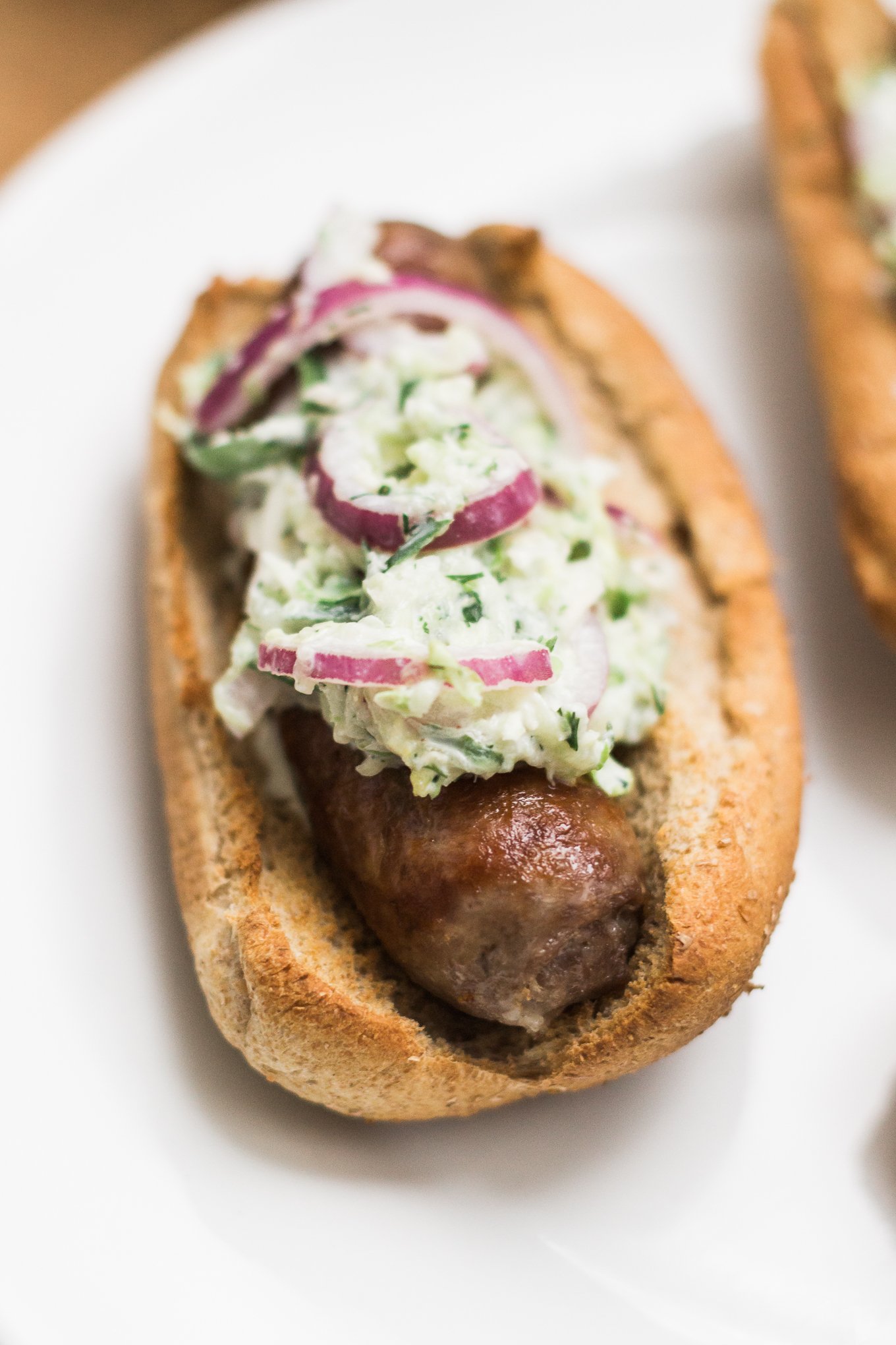 johnsonville brats, cucumber slaw, food blog, cooking blog, all natural brats