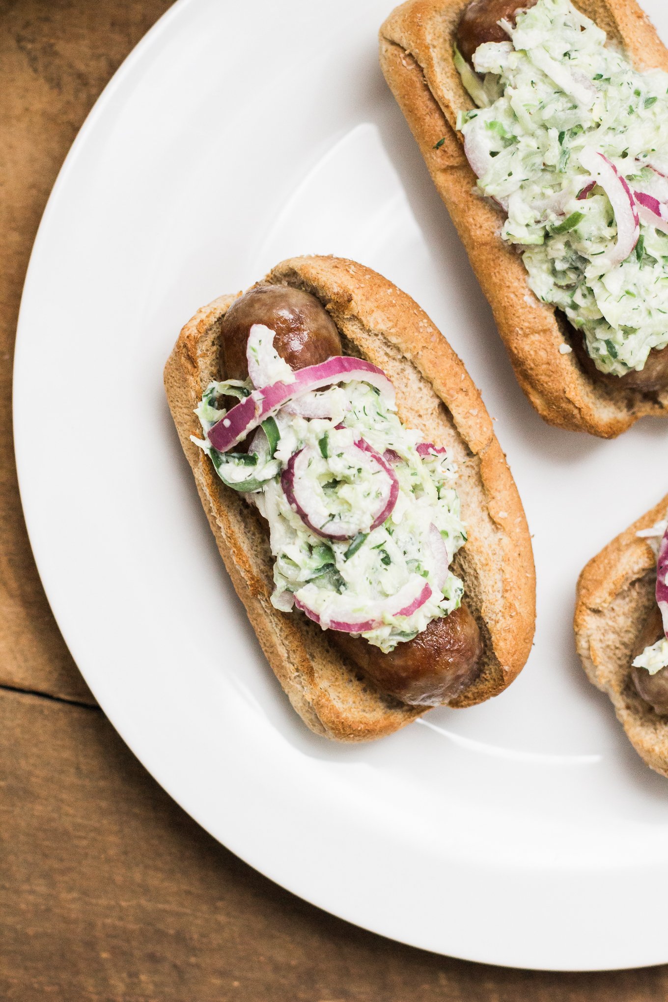 johnsonville brats, cucumber slaw, food blog, cooking blog, all natural brats