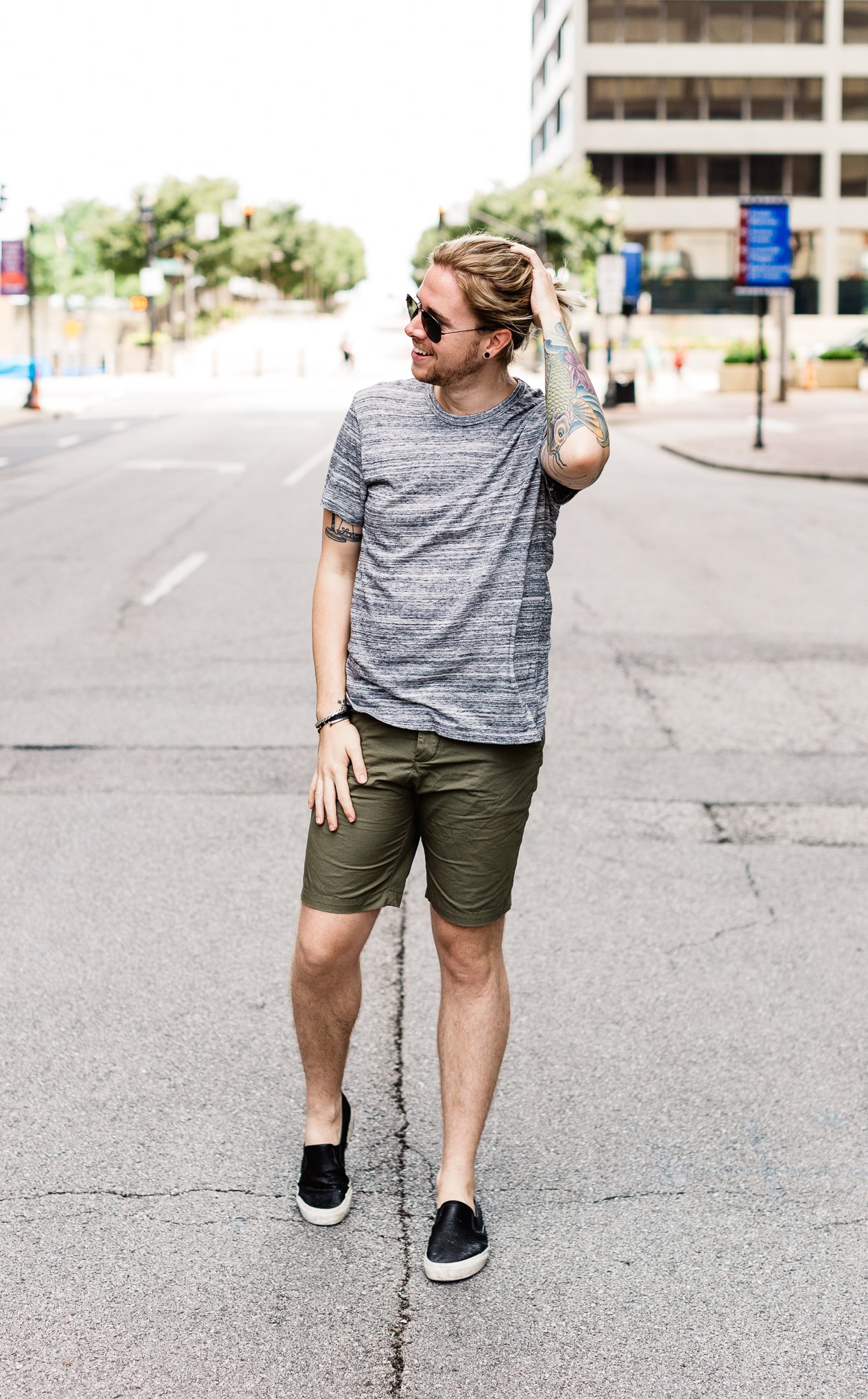 hm mens clothing, mens personal style blog, mens fashion blog, alternative apparel, olive shorts