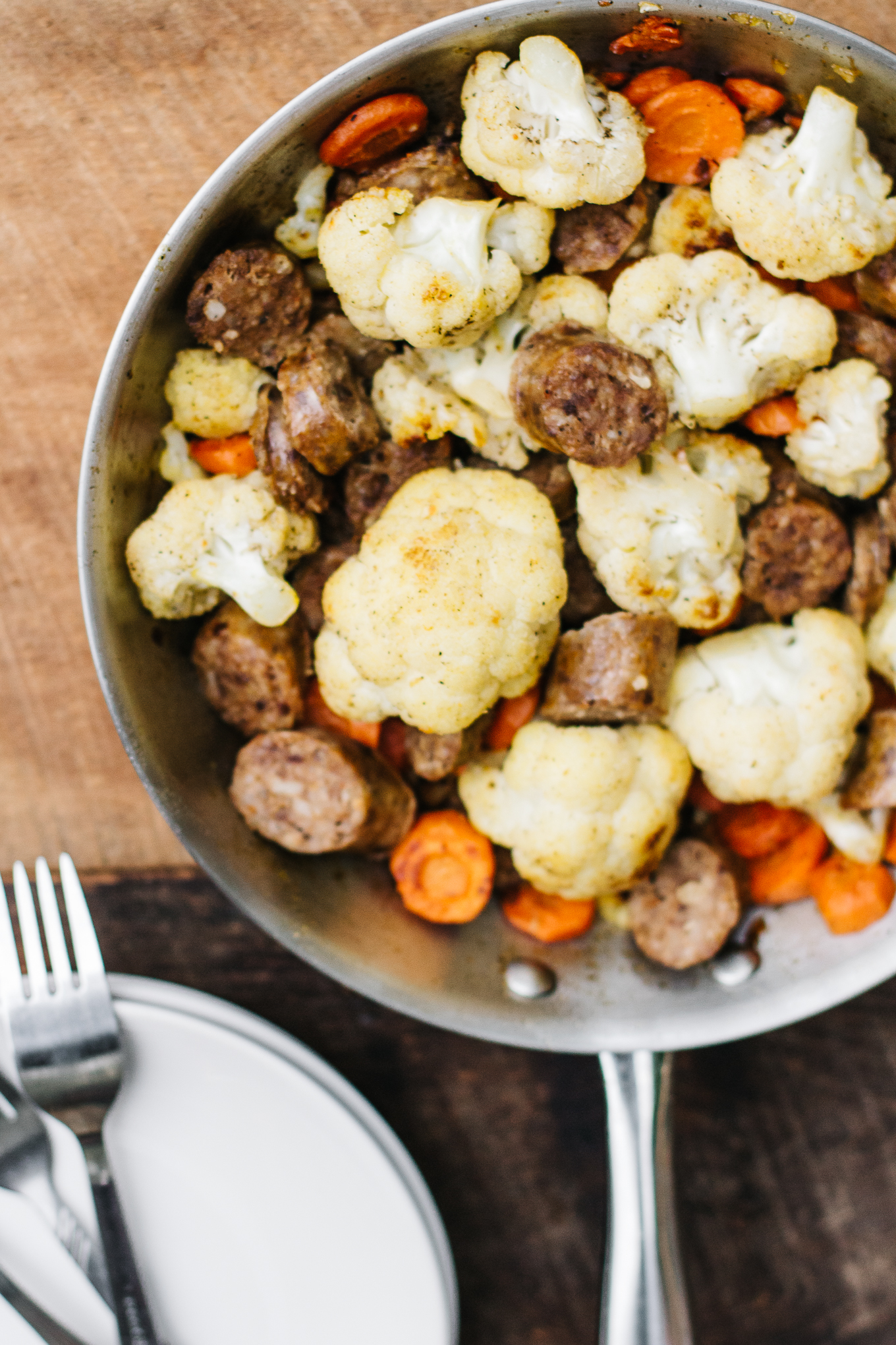 johnsonville, johnsonville Bratwurst, cauliflower dinner ideas, easy one pan dinners, cauliflower stir fry