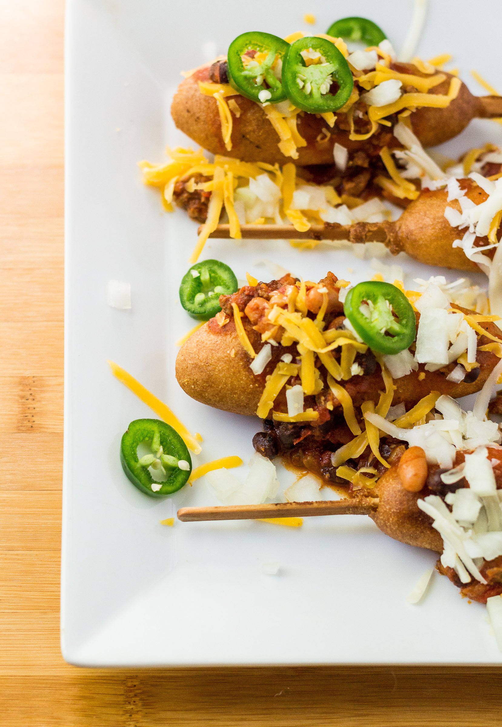 corn dogs with chili