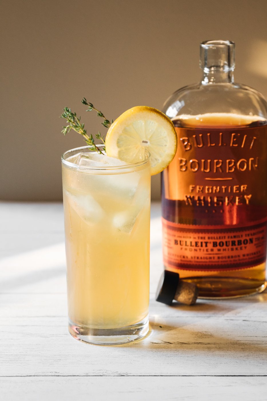 Honey Thyme Lemonade made with Bulleit Bourbon