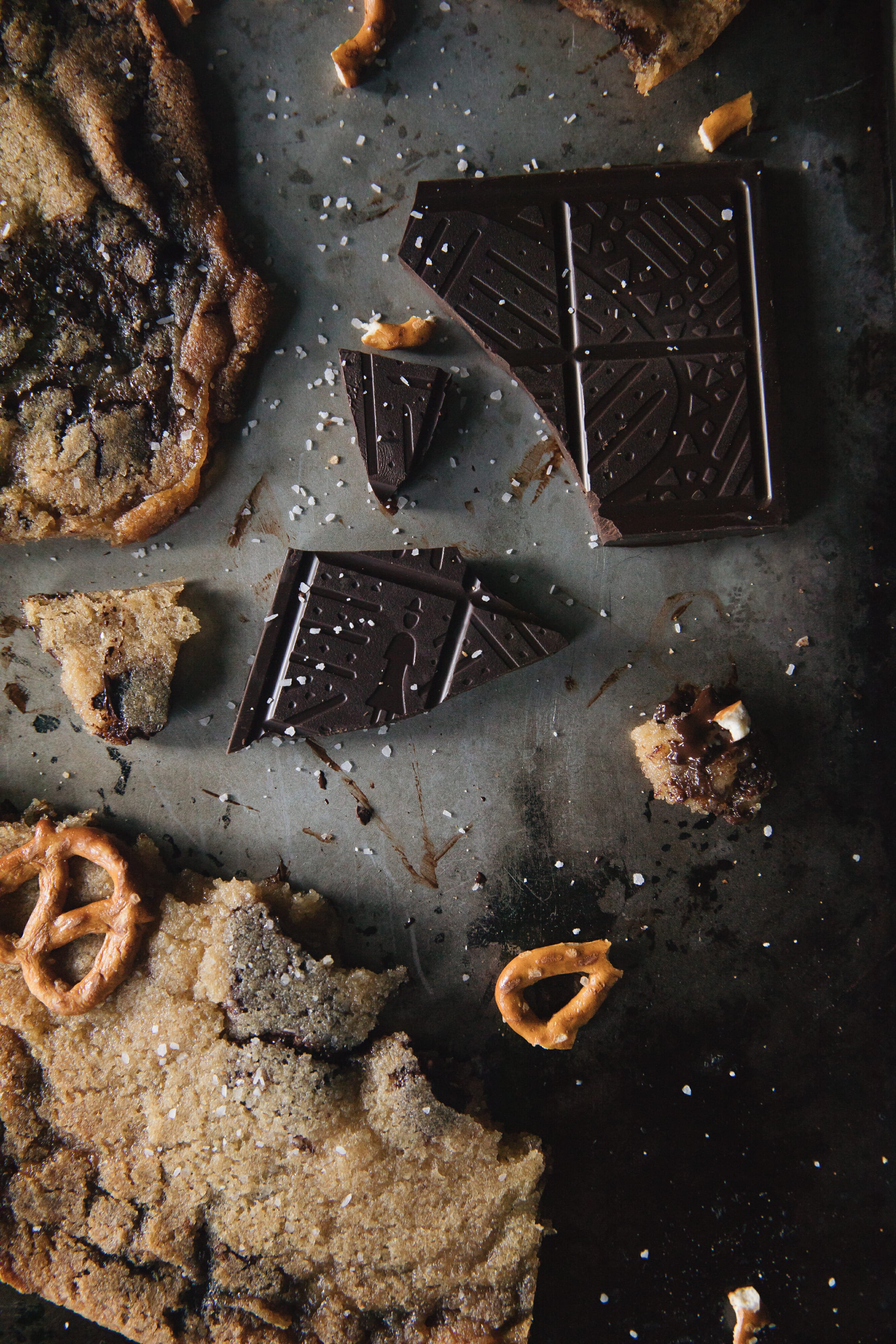 chocolate bar on cookie sheet