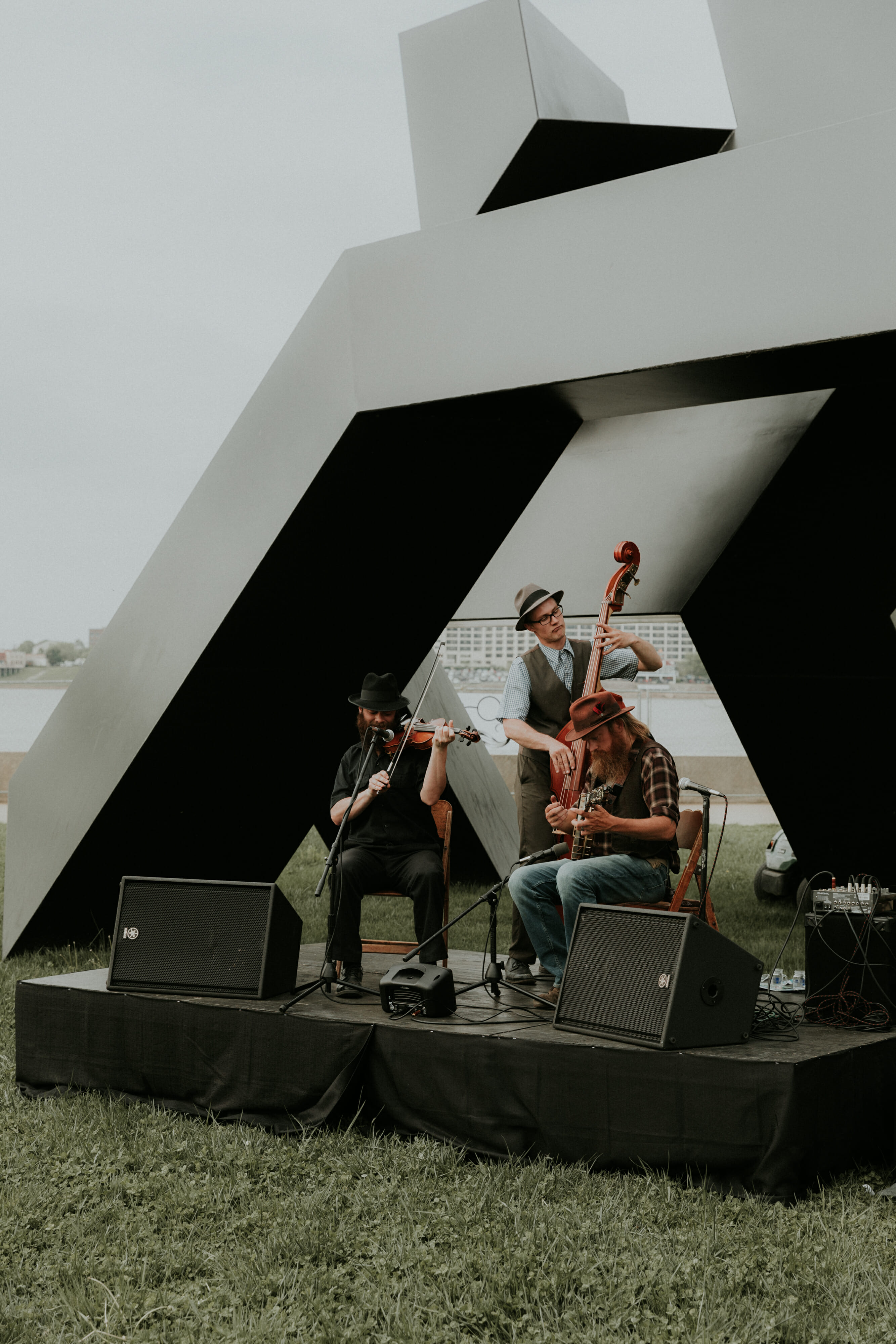 band playing at waterfront park